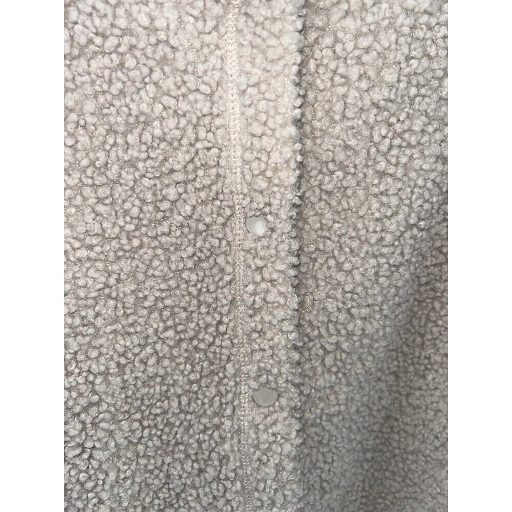 Women's H&M Beige Sherling Teddy Snap Front Shacket Size L - Picture 5 of 6